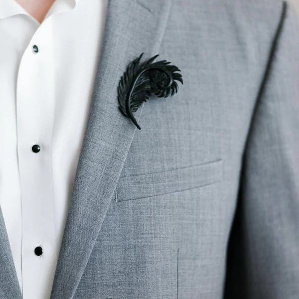 Feathered Pocket Boutonniere