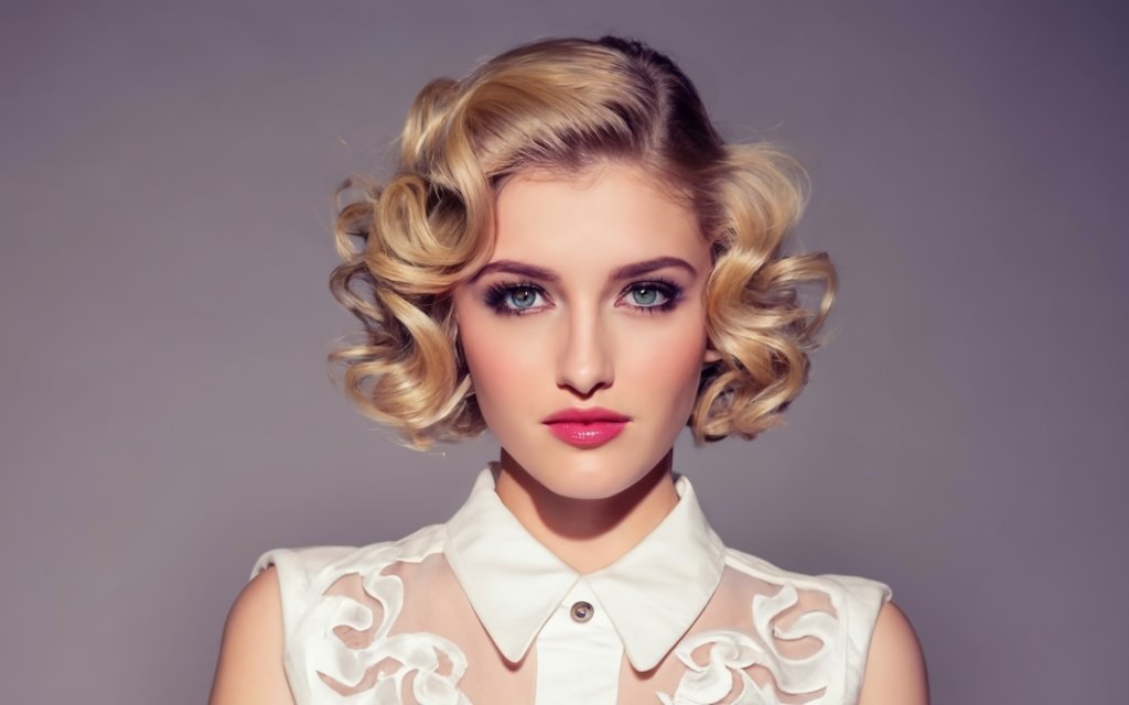 Pin Curls Vintage Hairstyle for Short Hairs