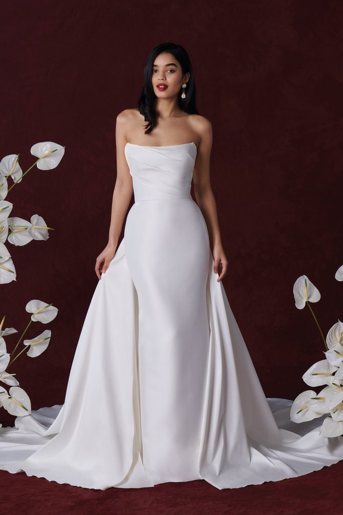 Fit and Flare Wedding Dress with Draping