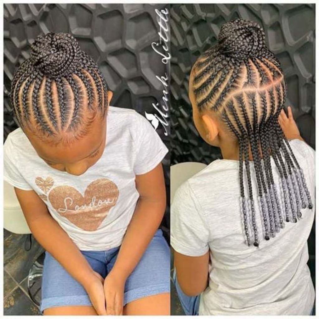 Starburst Half-Up, Half-Down braids for kids