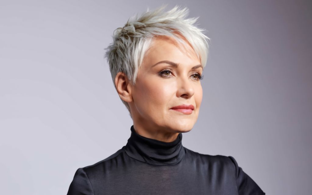 Textured Crop haircut with Undercut for women over 60
