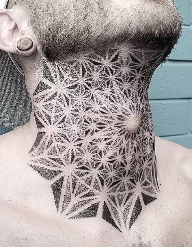 Geometric Neck Tattoo