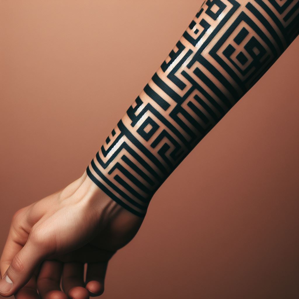 Geometric forearm tattoos