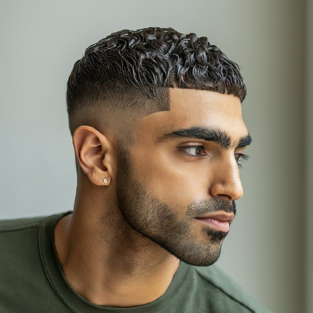  Low Fade haircut with Line Up for men