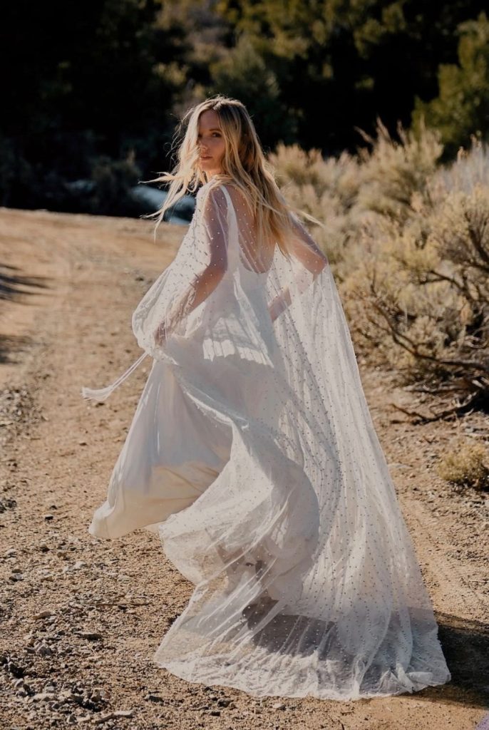 The Ethereal Boho Cape Gown