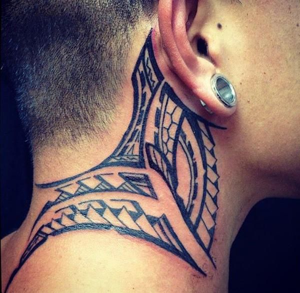 Tribal Neck Tattoo Design