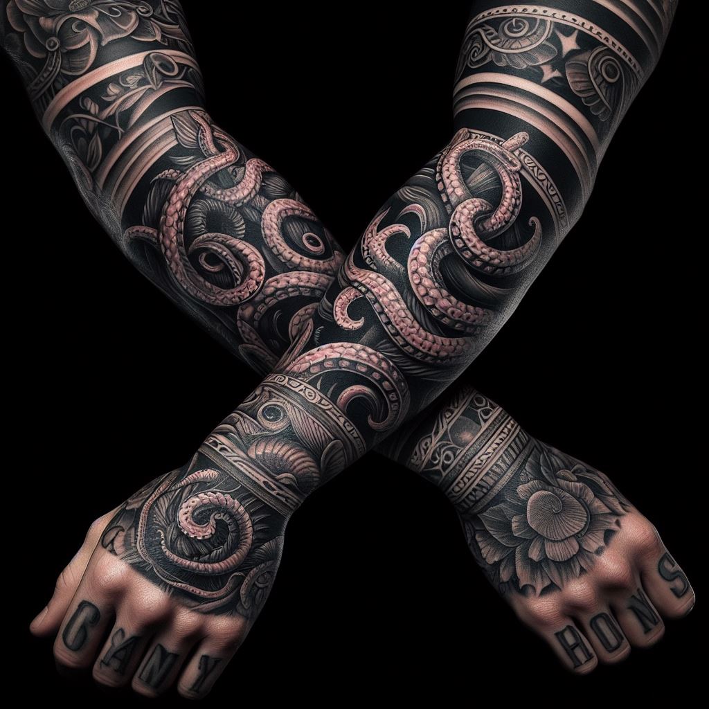 Tribal forearm tattoo