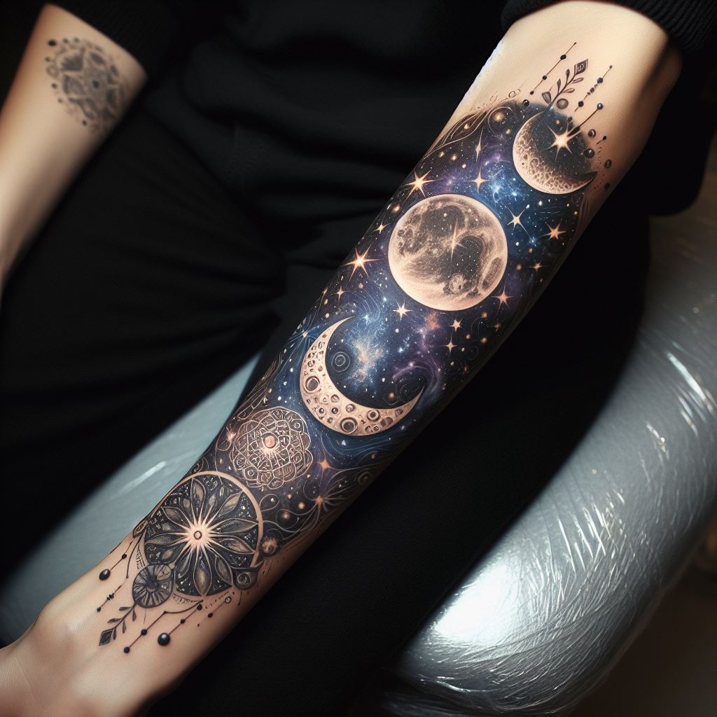 celestial forearm tattoos