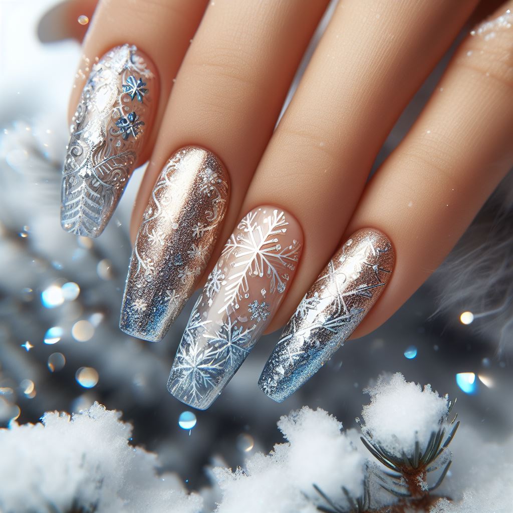 elegant and classy winter nails