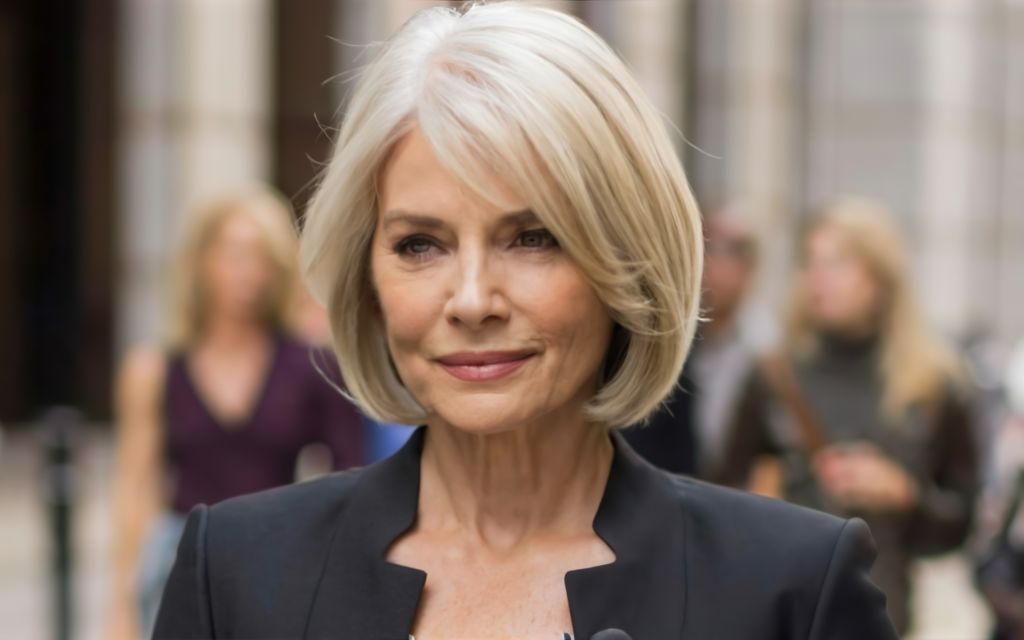 layered bob hairstyle for women over 60